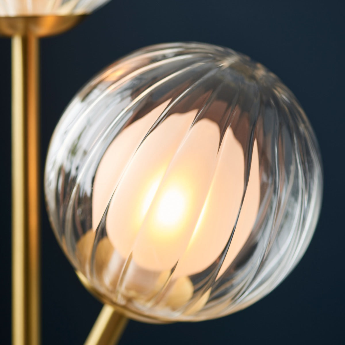 Novena Loja 2 Light Table Lamp Satin Brass Clear/Frosted Glass