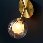 Novena Loja 2 Light Wall Light Satin Brass Clear/Frosted Glass