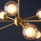 Novena Loja 9 Light Pendant Light Satin Brass Clear/Frosted Glass Shades