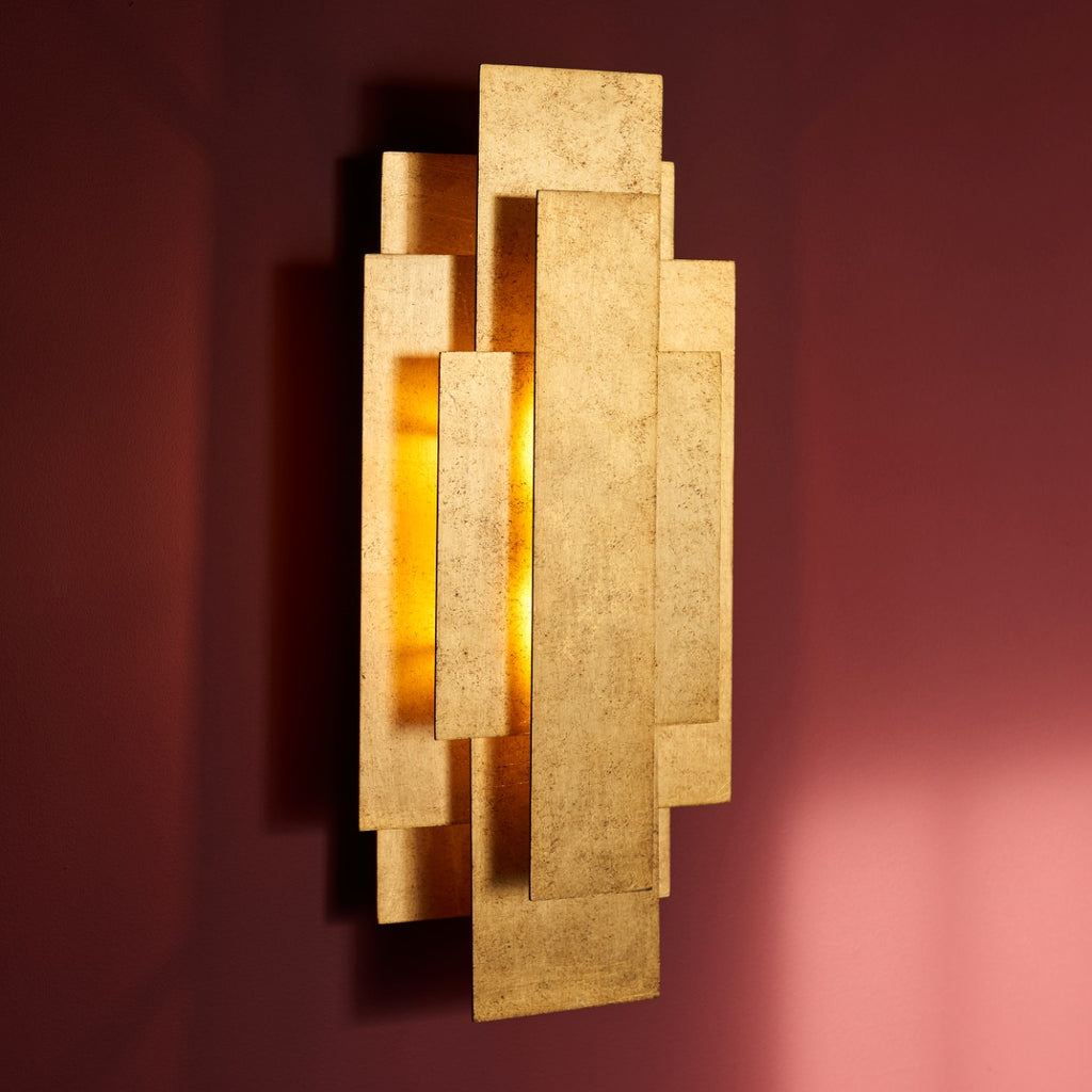 Novena Lordelo 2 Light Wall Light Antique Gold Leaf