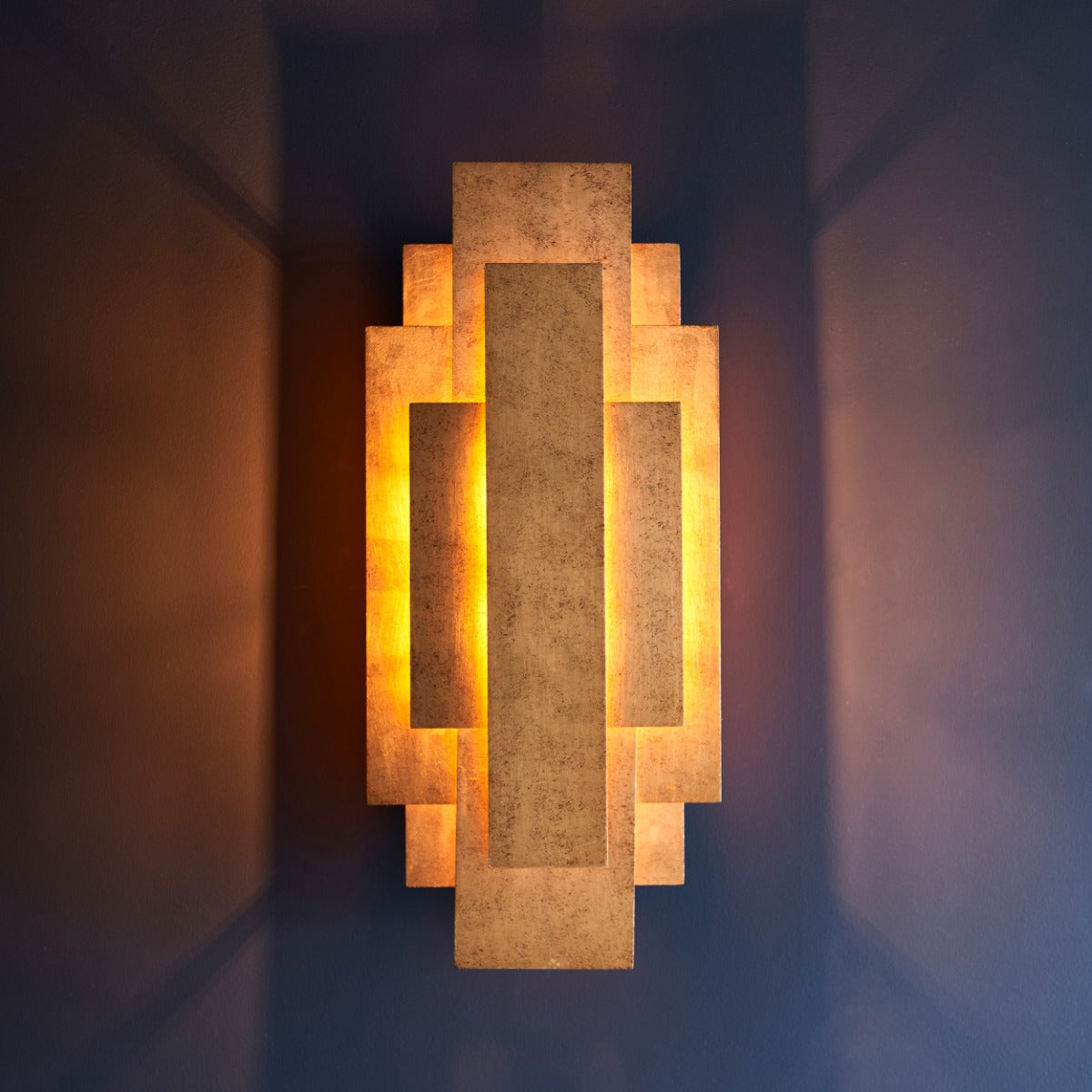 Novena Lordelo 2 Light Wall Light Antique Gold Leaf