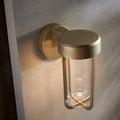 Novena Maceda 1 Light Outdoor Wall Light Brushed Gold Clear Glass