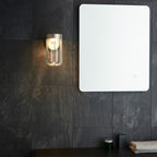 Novena Maceda 1 Light Outdoor Wall Light Brushed Silver Clear Glass