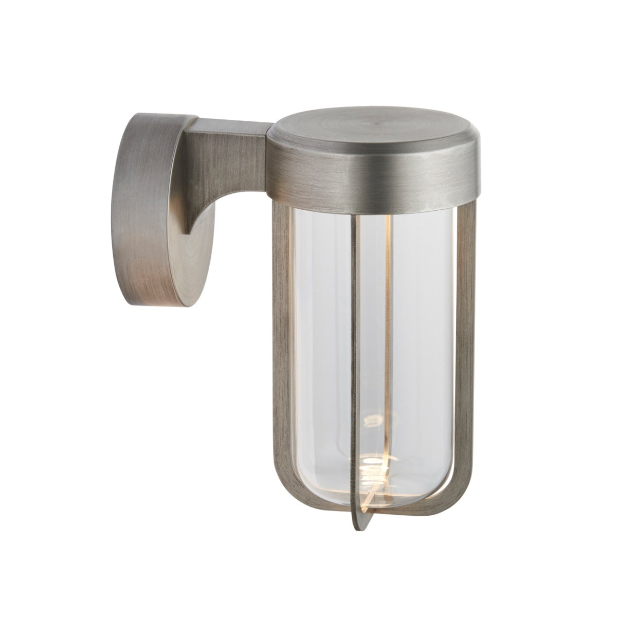 Novena Maceda 1 Light Outdoor Wall Light Brushed Silver Clear Glass