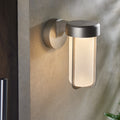 Novena Maceda 1 Light Outdoor Wall Light Brushed Silver Frosted Glass