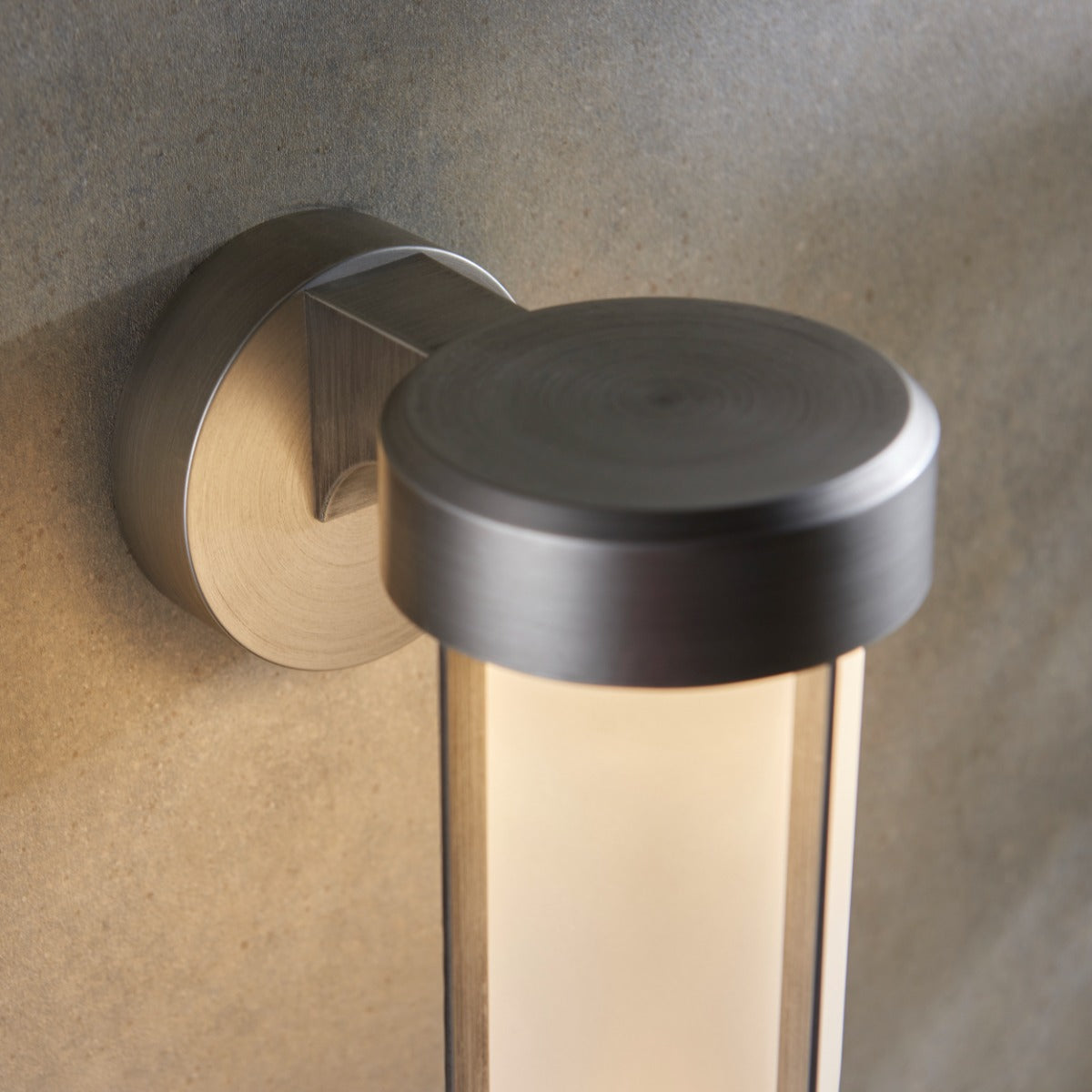 Novena Maceda 1 Light Outdoor Wall Light Brushed Silver Frosted Glass