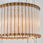 Novena Meaus 6 Light Pendant Light Clear Ribbed Glass Matt Gold Finish