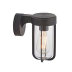 Novena Medon 1 Light Outdoor Wall Light Brushed Bronze Clear Glass