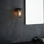 Novena Medon 1 Light Outdoor Wall Light Brushed Bronze Clear Glass