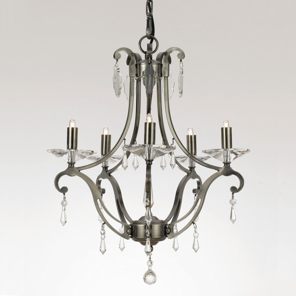 Novena Moretti Medium 5 Light Versaille Pendant Light in Gunmetal