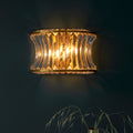 Novena Nava 2 Light Wall Light with Crystal and Clear Glass in Warm Brass