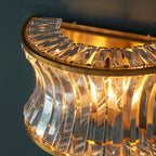 Novena Nava 2 Light Wall Light with Crystal and Clear Glass in Warm Brass