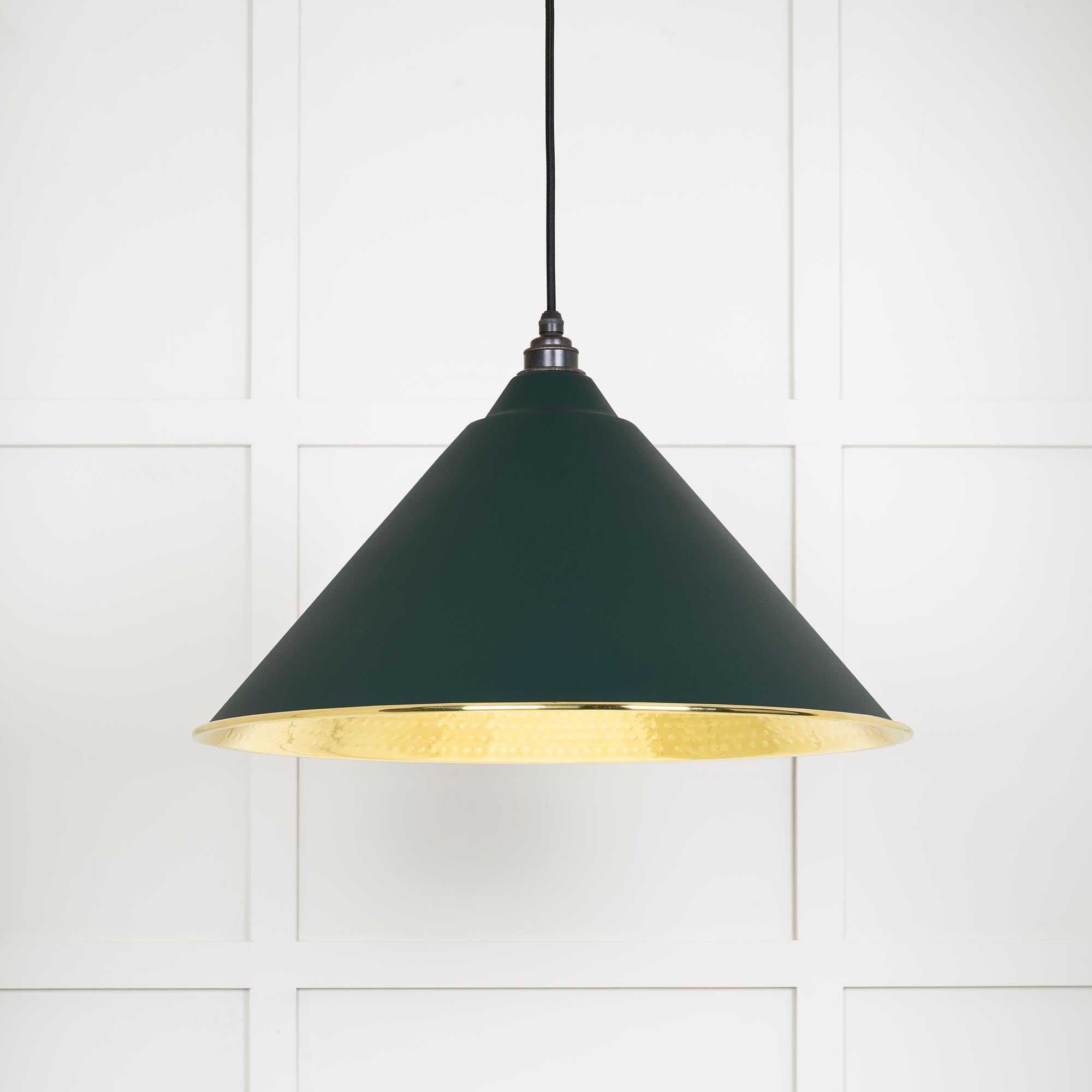 Novena Newbridge Hammered Brass Pendant Light in Dingle