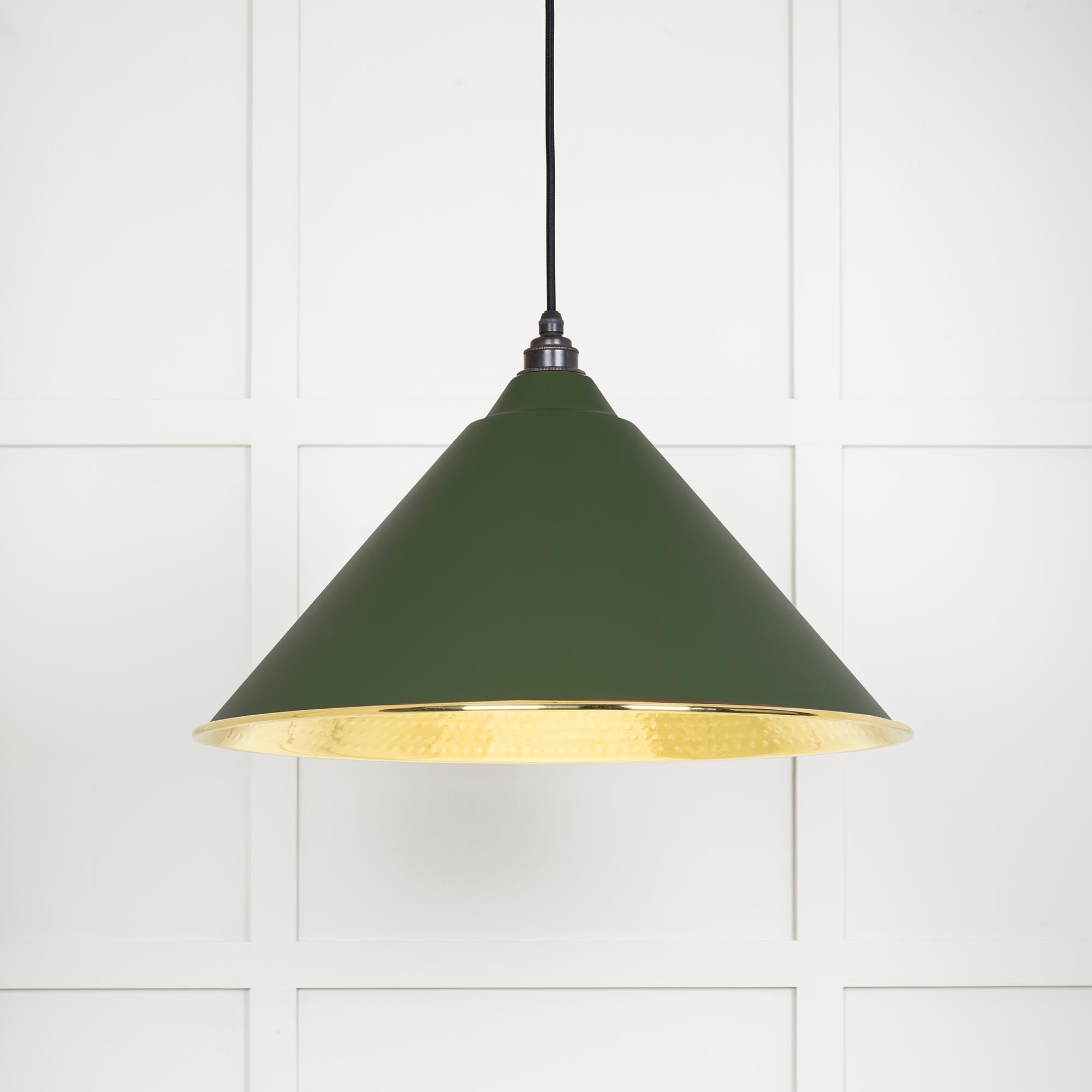 Novena Newbridge Hammered Brass Pendant Light in Heath