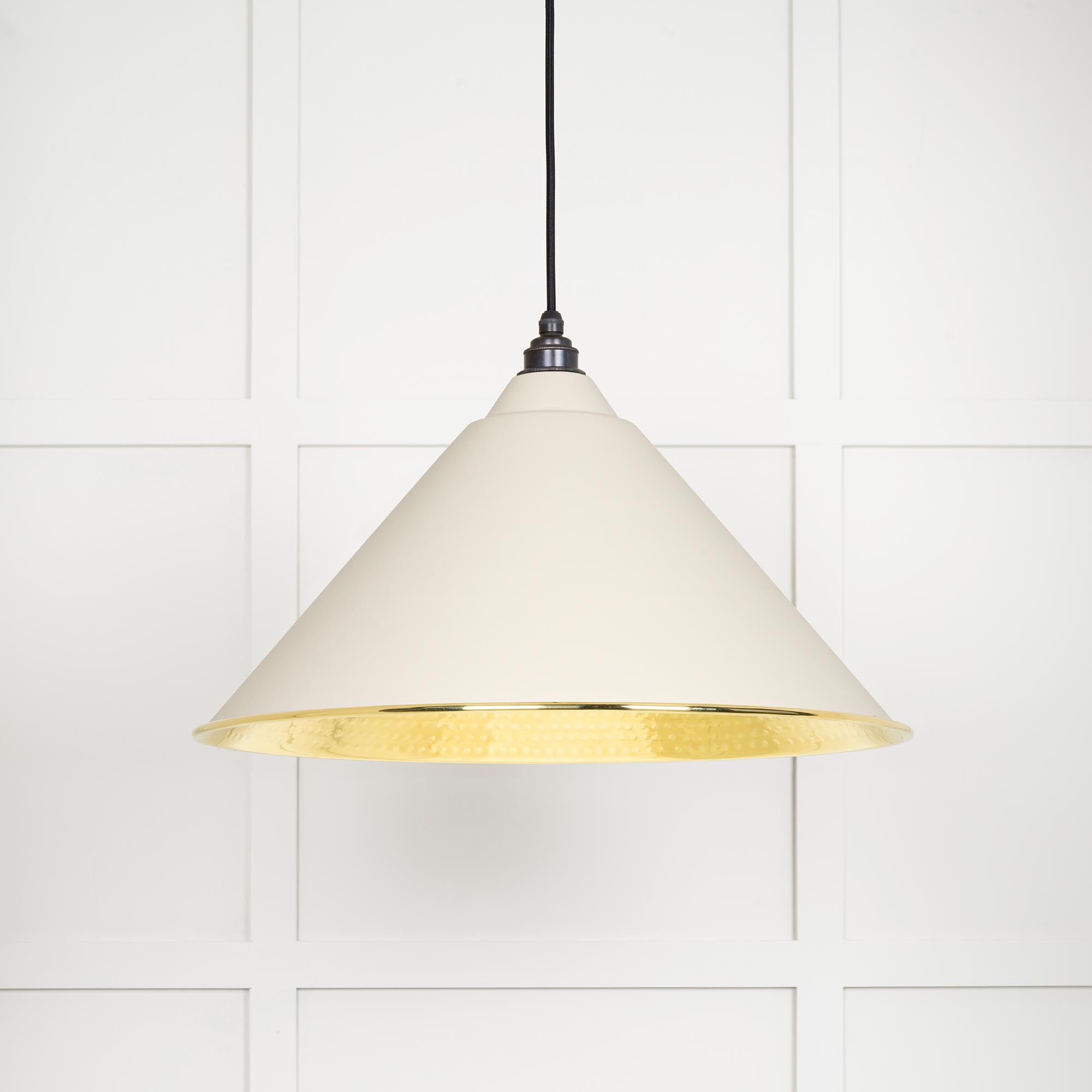 Novena Newbridge Hammered Brass Pendant Light in Teasel
