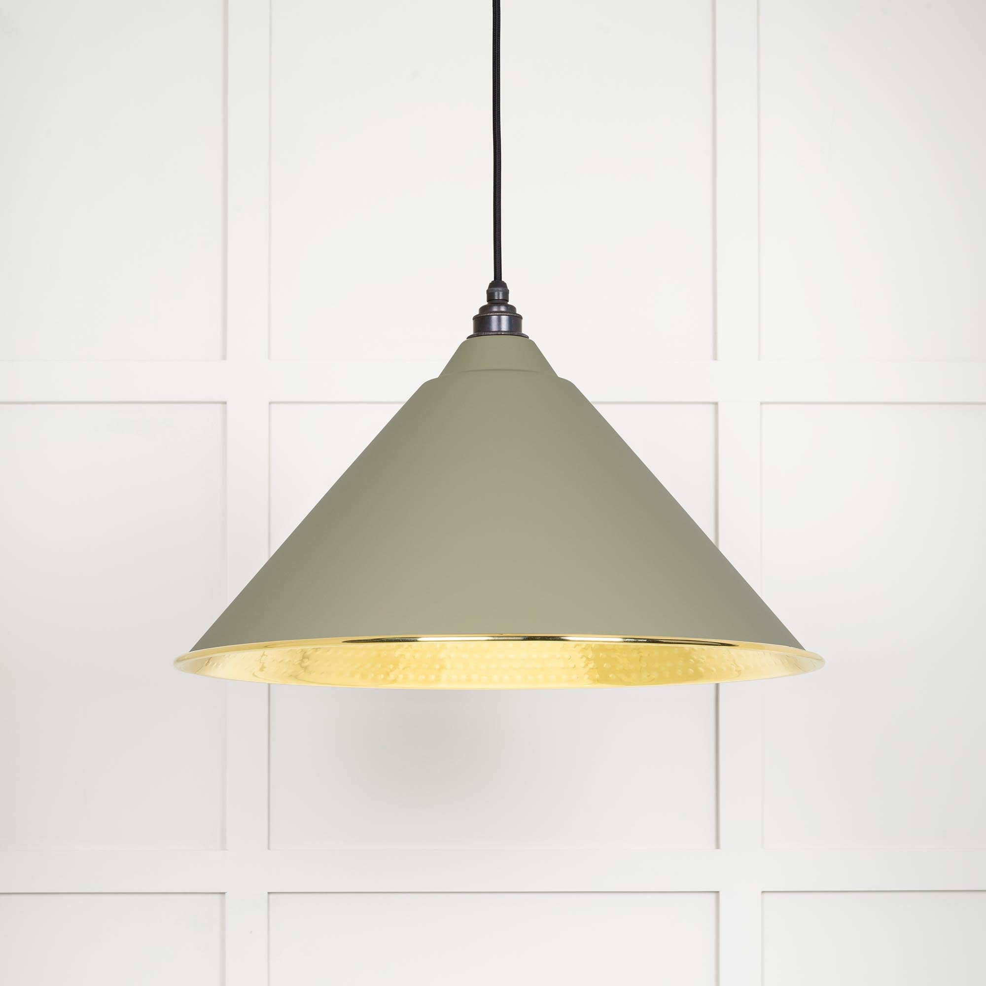 Novena Newbridge Hammered Brass Pendant Light in Tump