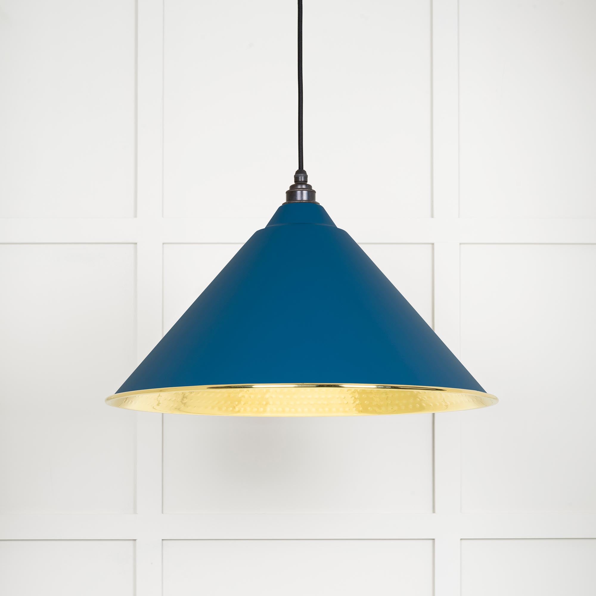 Novena Newbridge Hammered Brass Pendant Light in Upstream