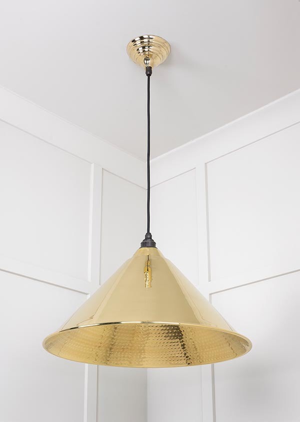 Novena Newbridge Hammered Brass Pendant