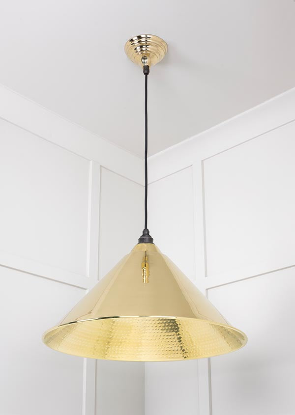 Novena Newbridge Hammered Brass Pendant