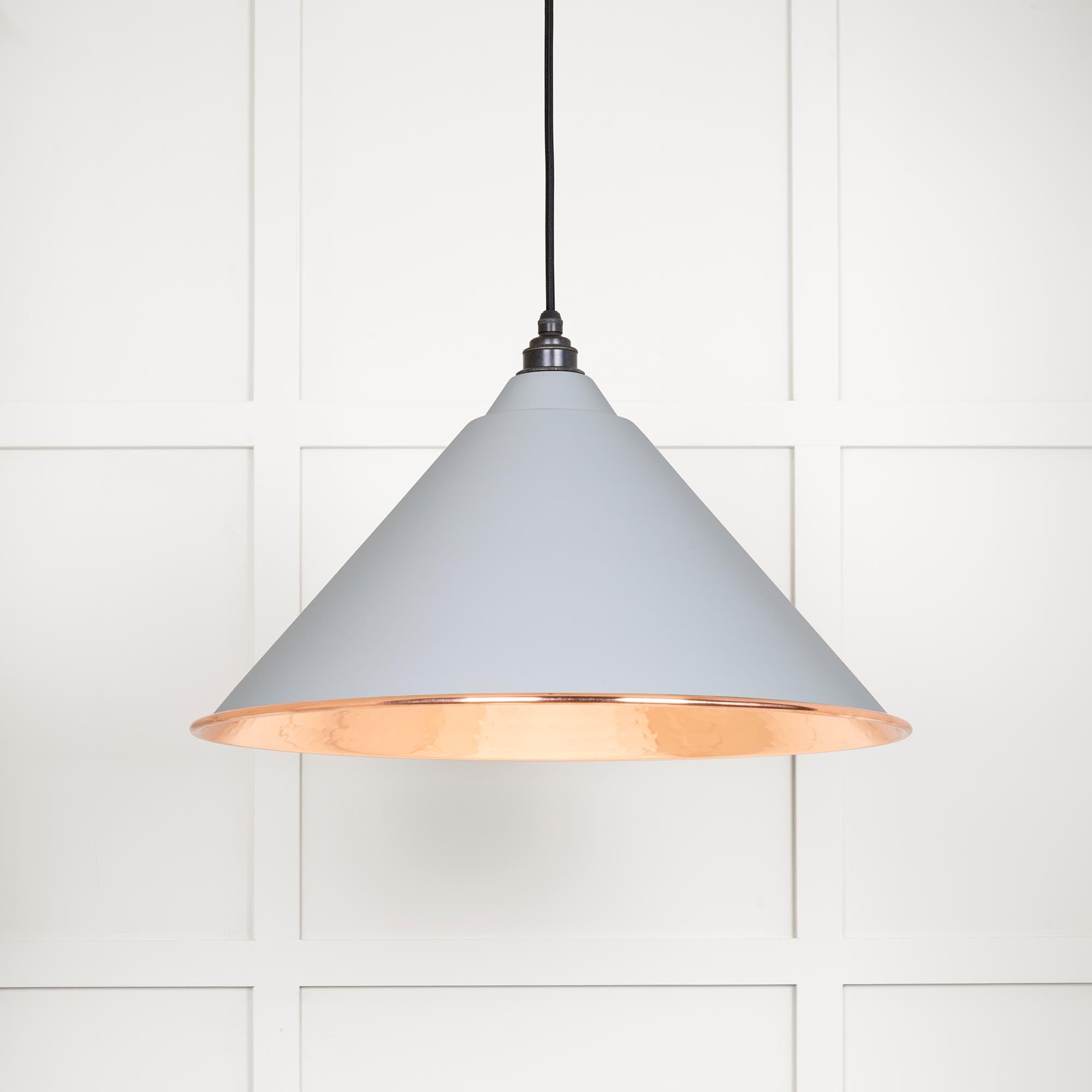 Novena Newbridge Hammered Copper Pendant Light in Birch