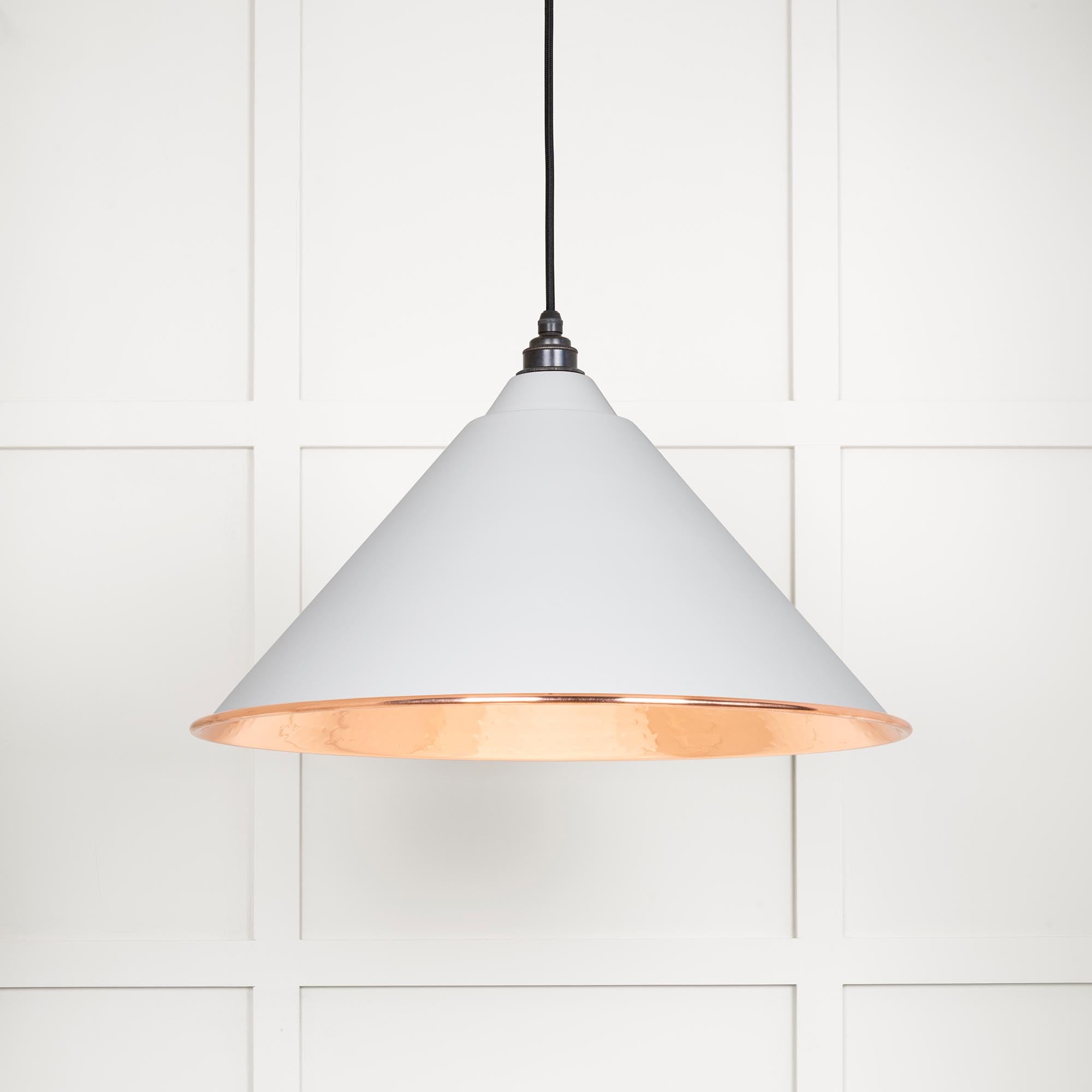Novena Newbridge Hammered Copper Pendant Light in Flock