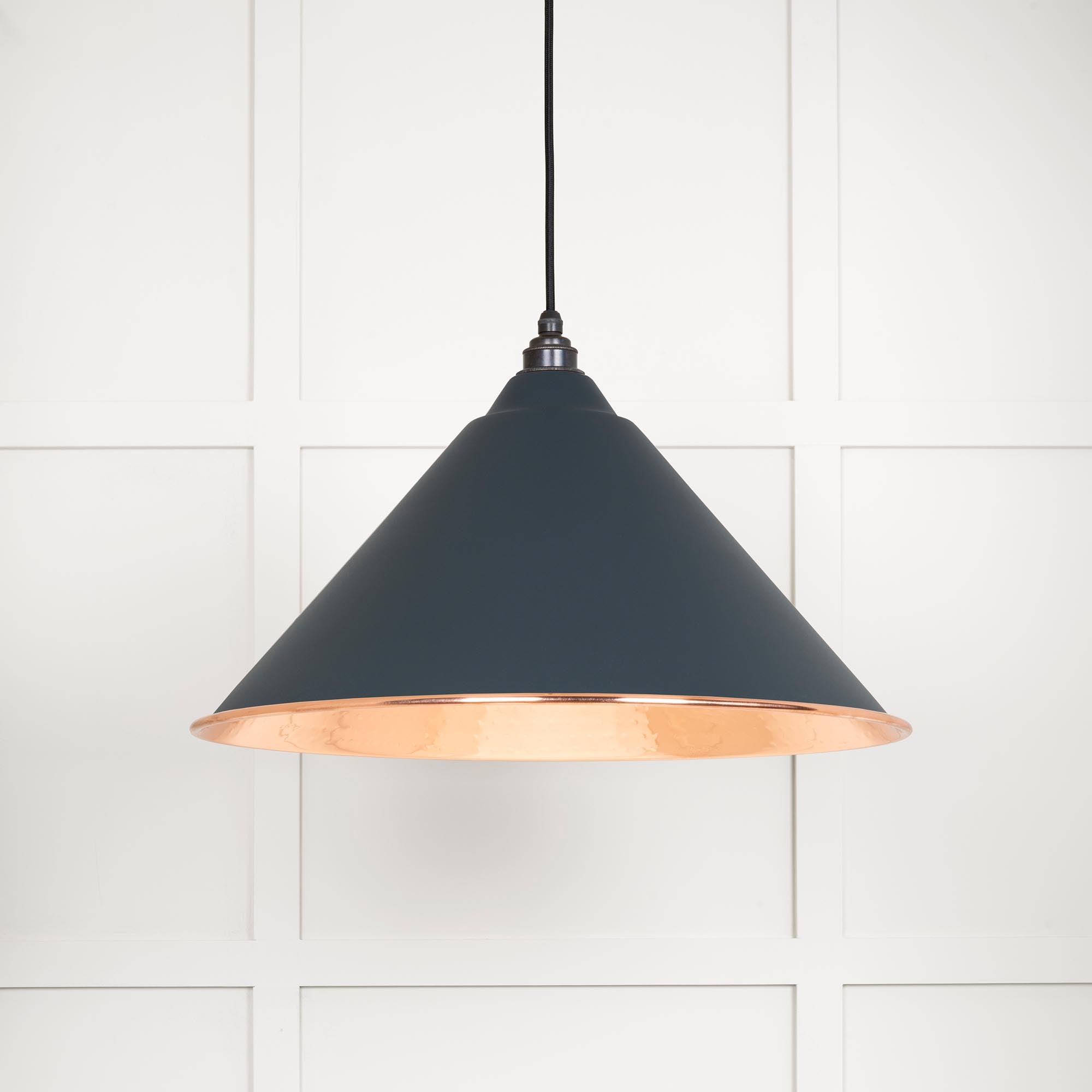 Novena Newbridge Hammered Copper Pendant Light in Soot