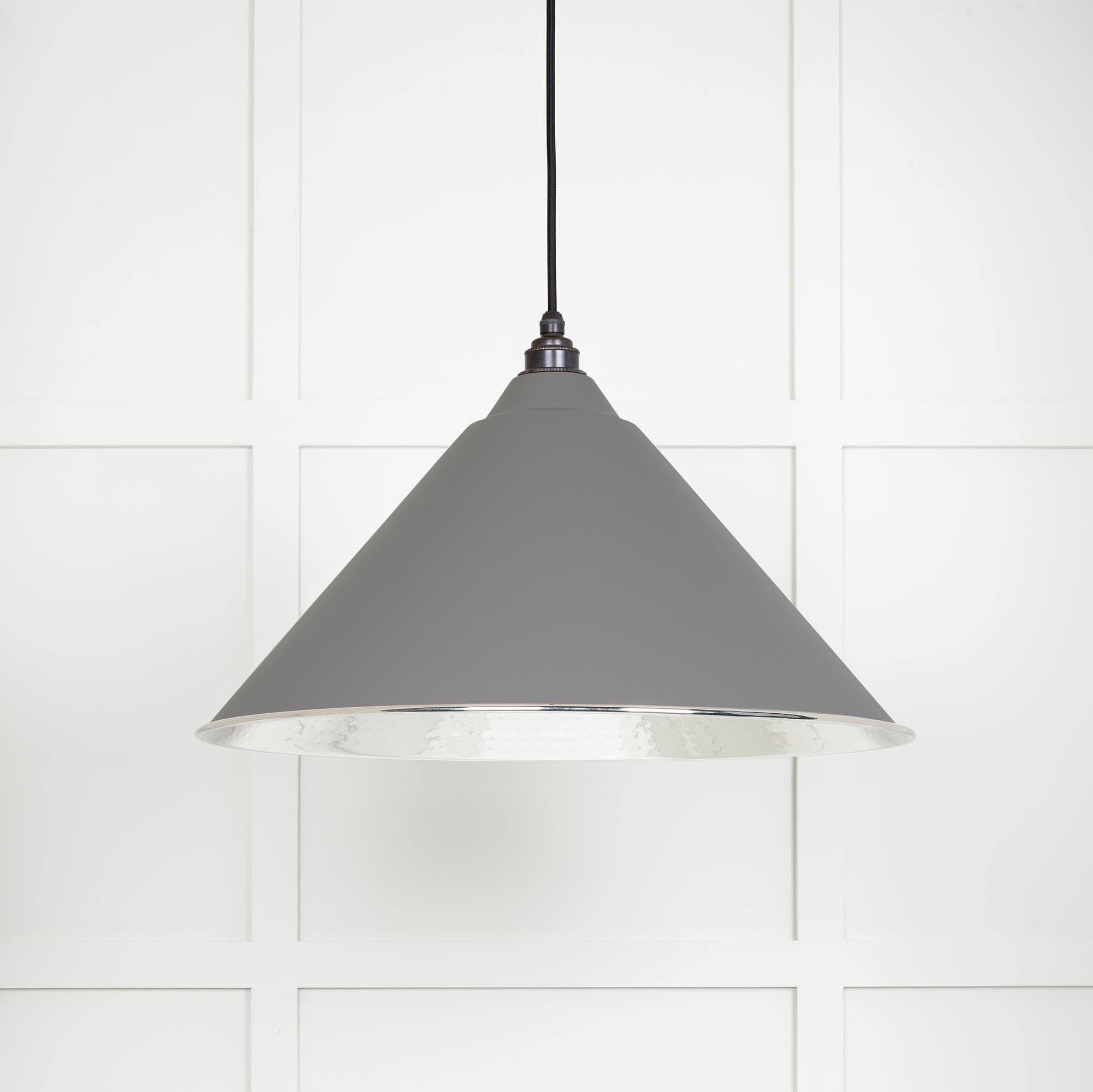 Novena Newbridge Hammered Nickel Pendant Light in Bluff
