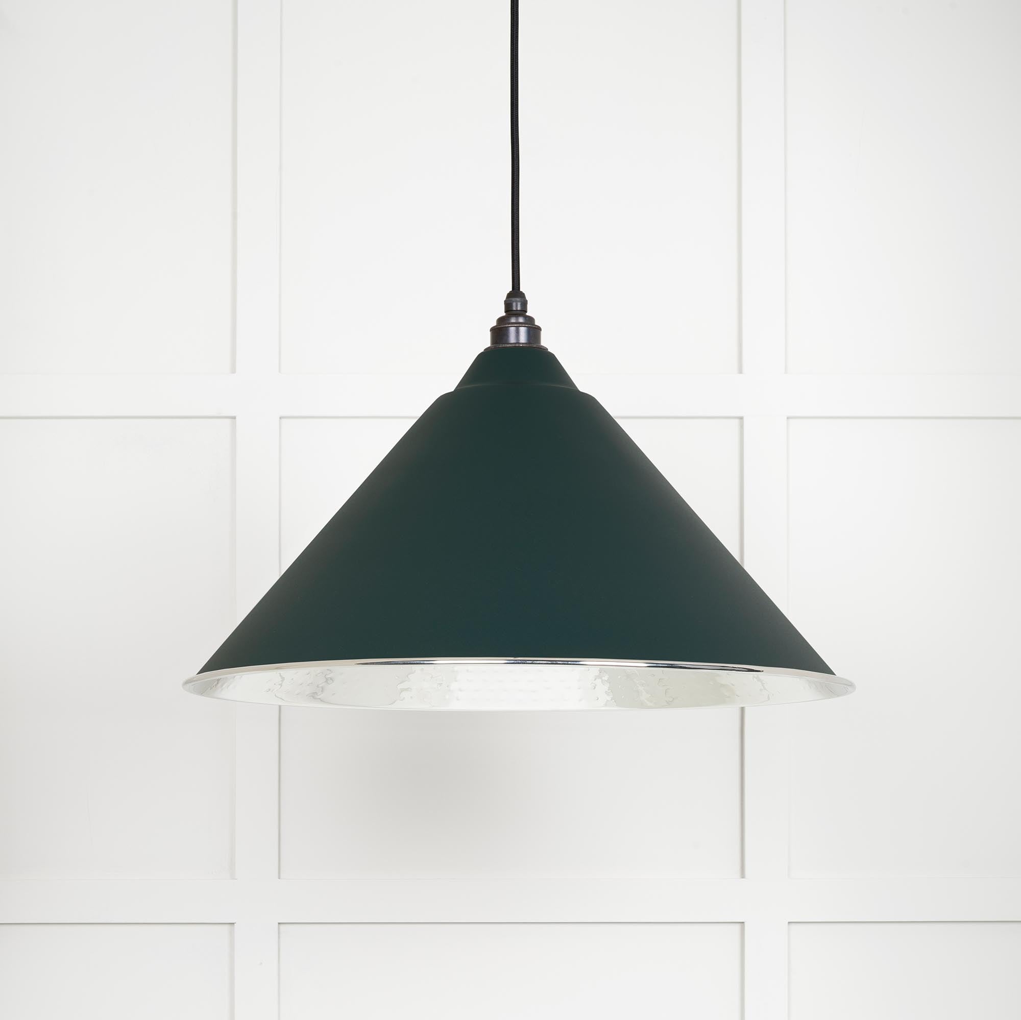 Novena Newbridge Hammered Nickel Pendant Light in Dingle