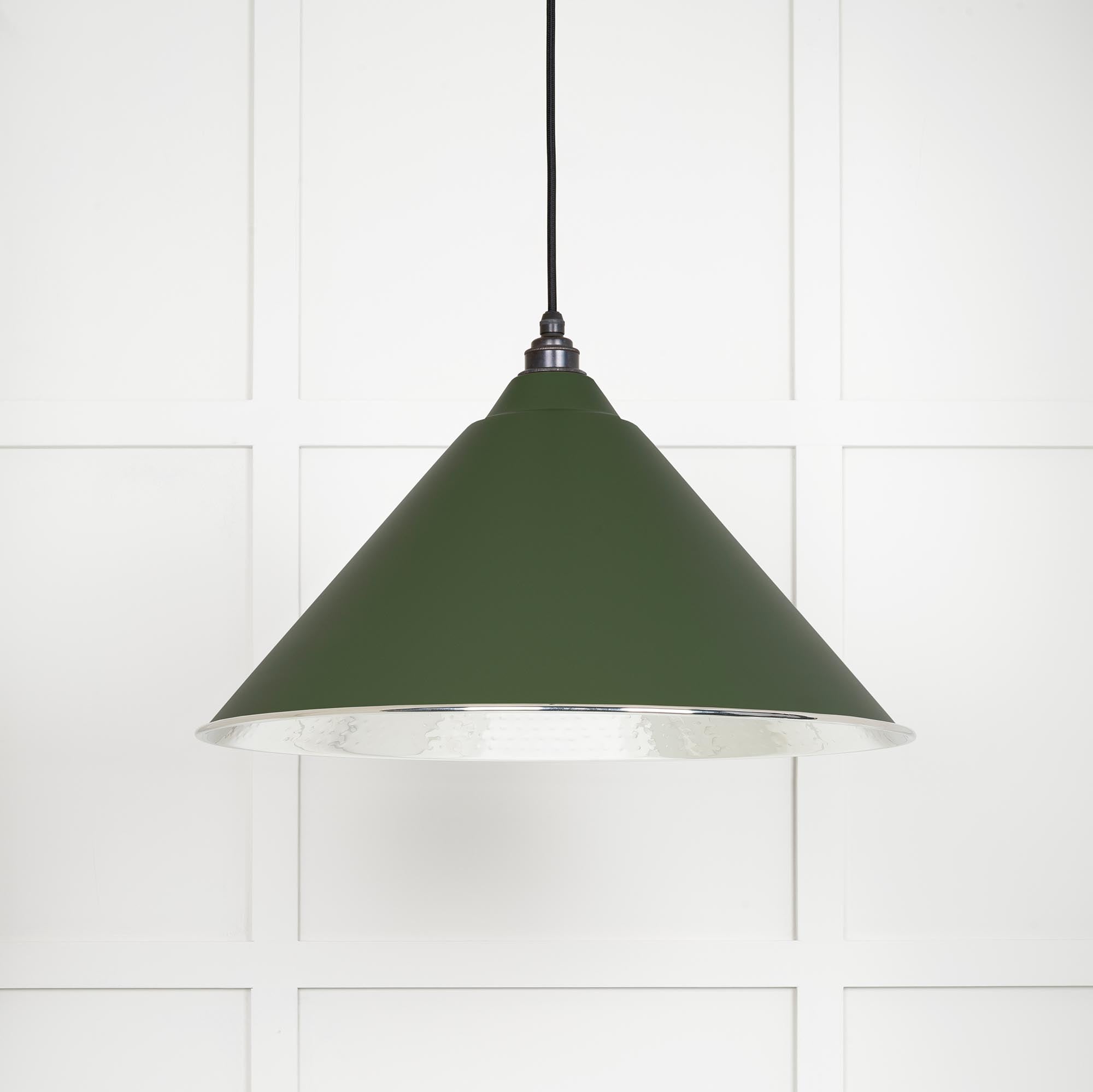 Novena Newbridge Hammered Nickel Pendant Light in Heath