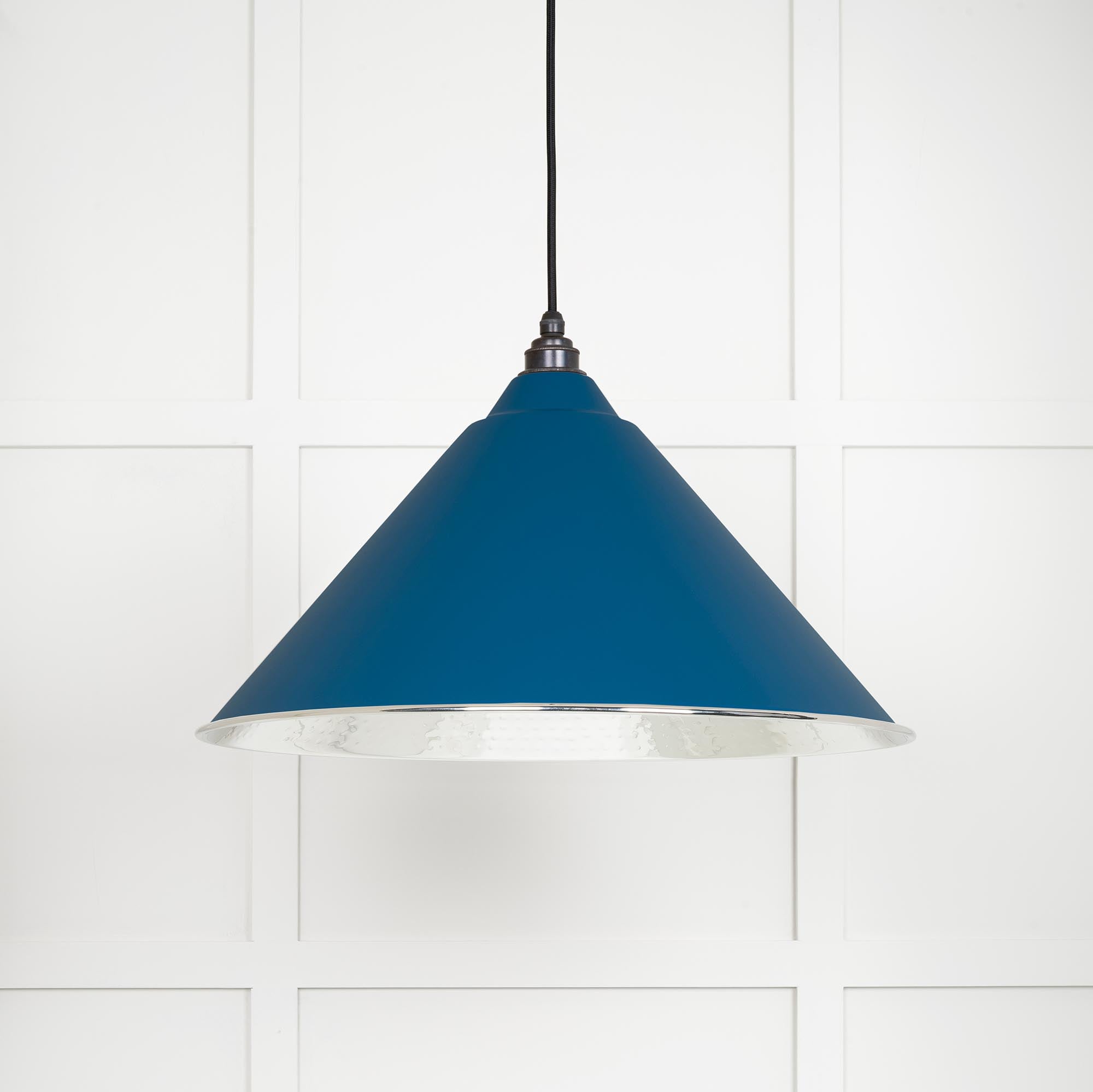 Novena Newbridge Hammered Nickel Pendant Light in Upstream