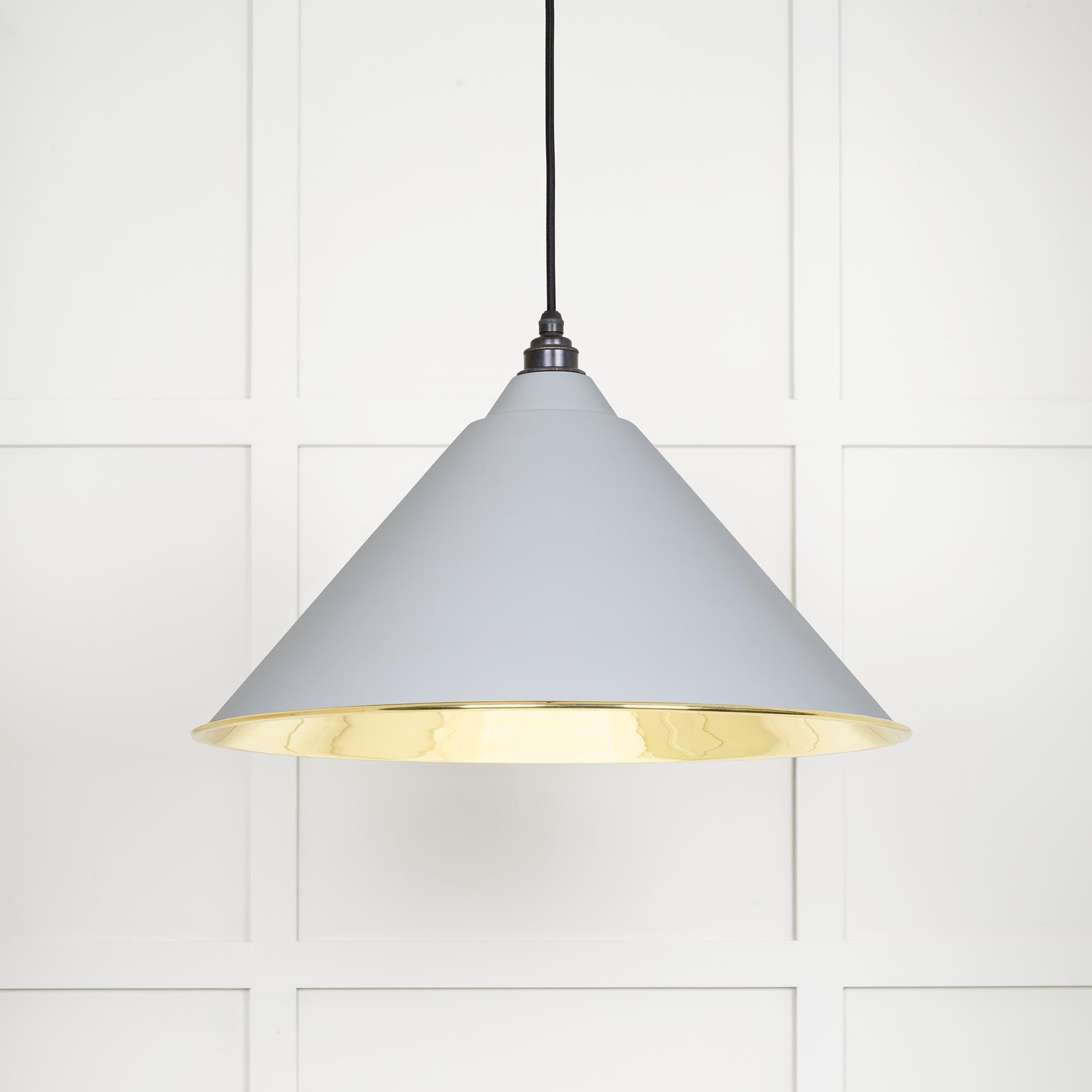 Novena Newbridge Smooth Brass Pendant Light in Birch