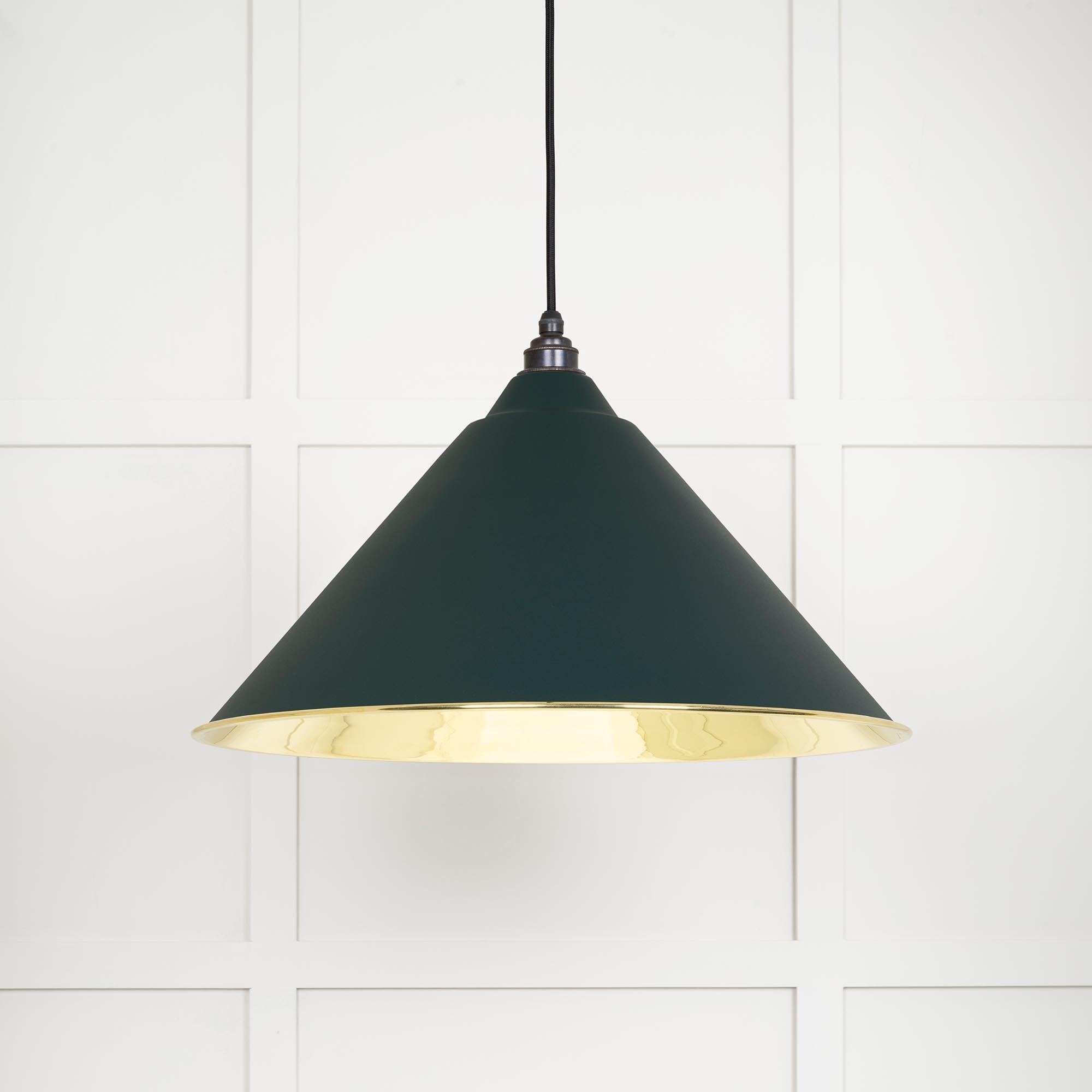 Novena Newbridge Smooth Brass Pendant Light in Dingle