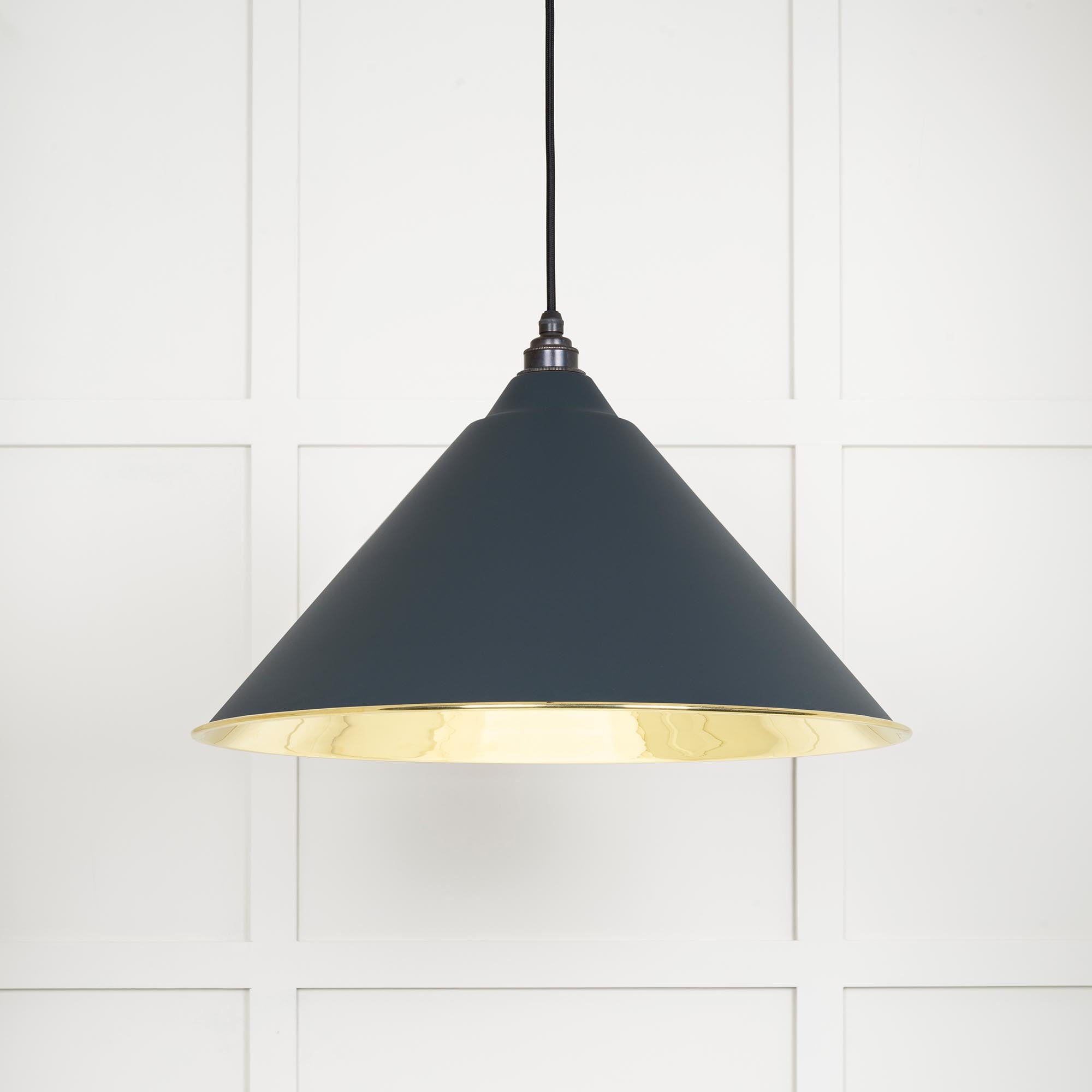 Novena Newbridge Smooth Brass Pendant Light in Soot