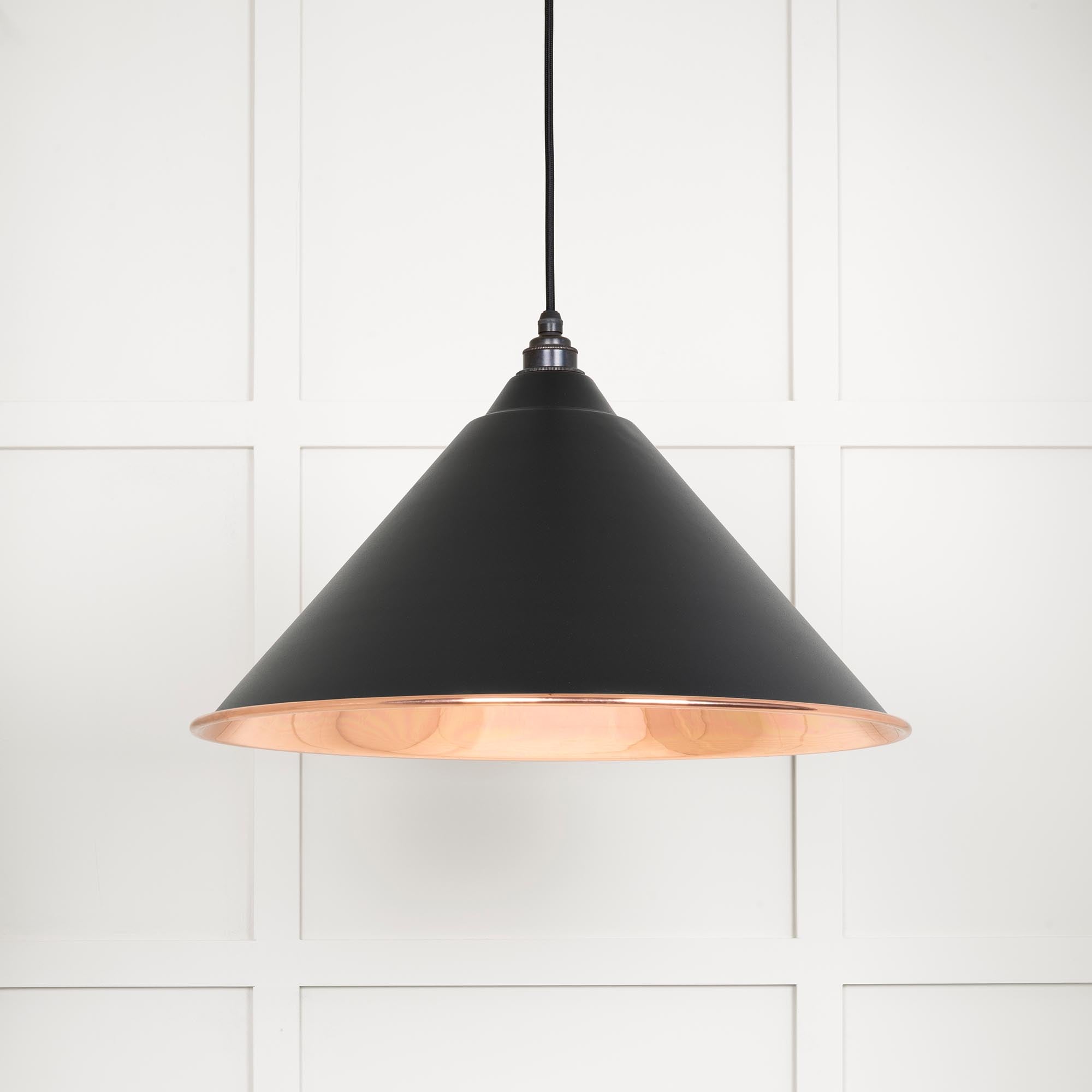 Novena Newbridge Smooth Copper Pendant Light in Elan Black