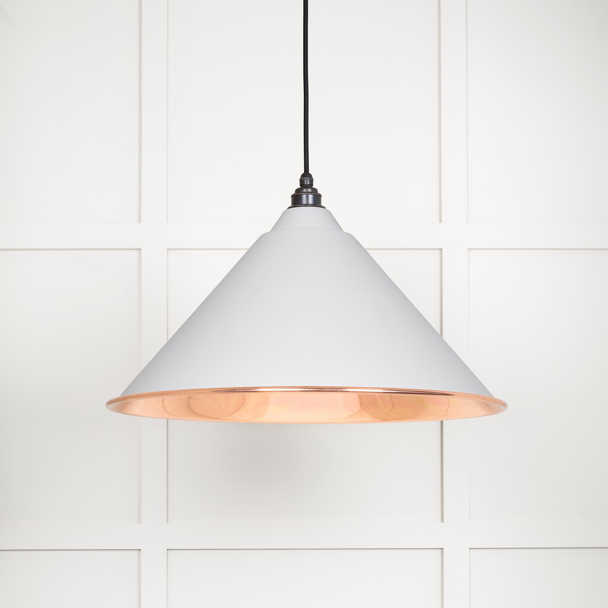Novena Newbridge Smooth Copper Pendant Light in Flock