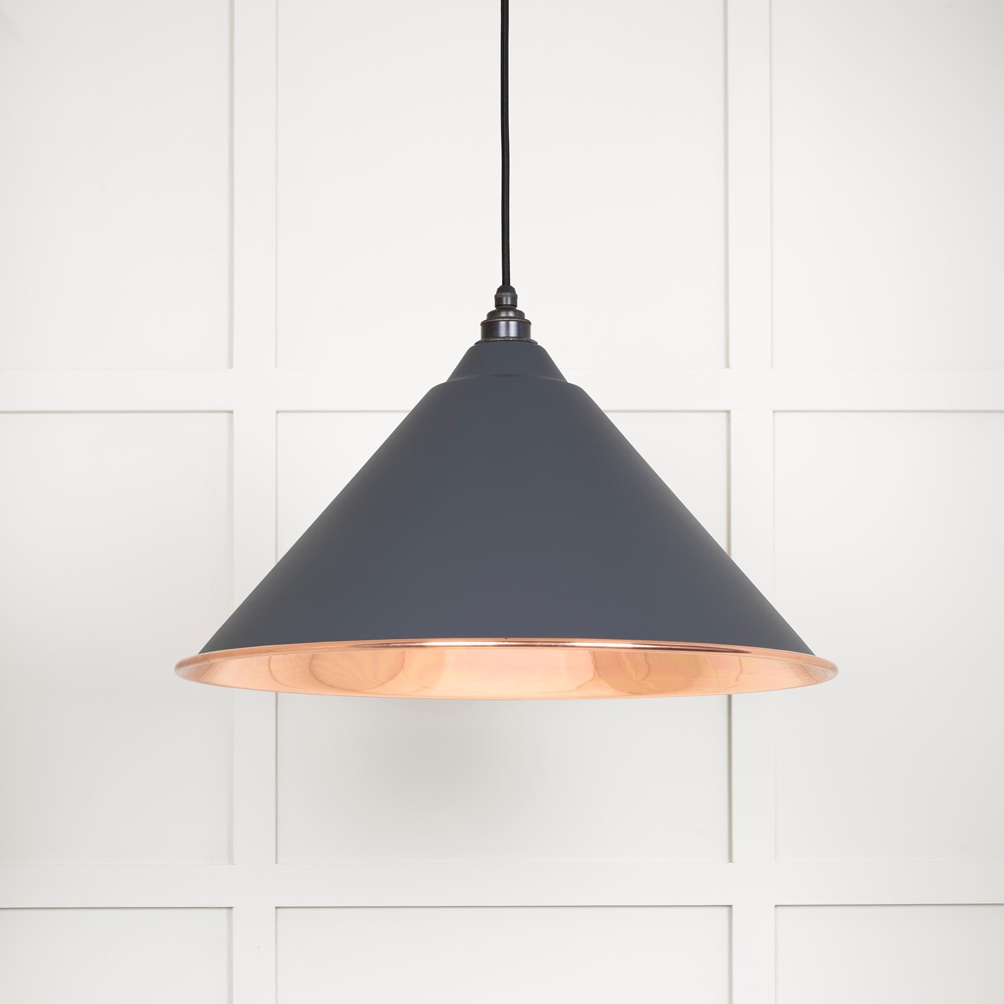 Novena Newbridge Smooth Copper Pendant Light in Slate