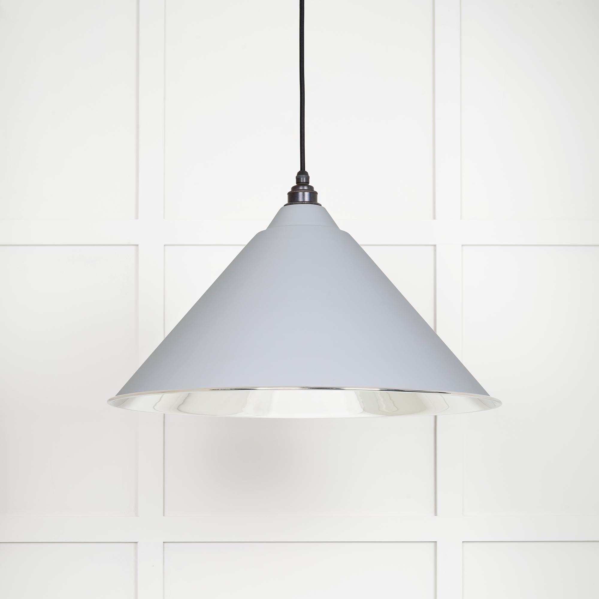 Novena Newbridge Smooth Nickel Pendant Light in Birch