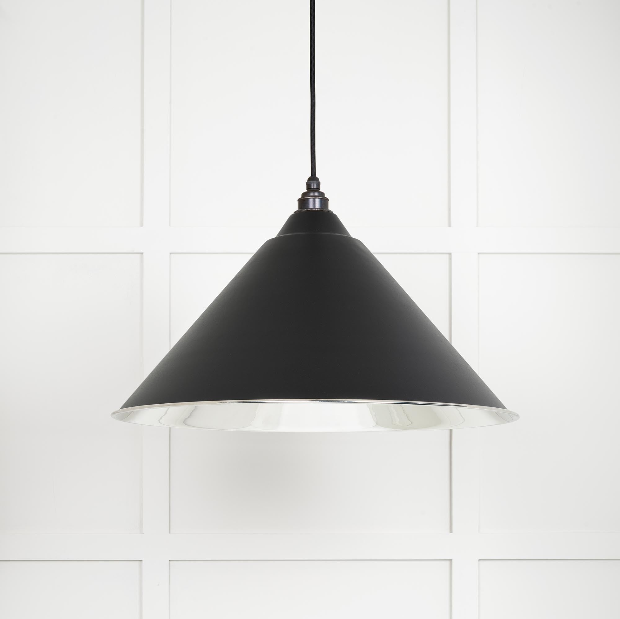 Novena Newbridge Smooth Nickel Pendant Light in Elan Black