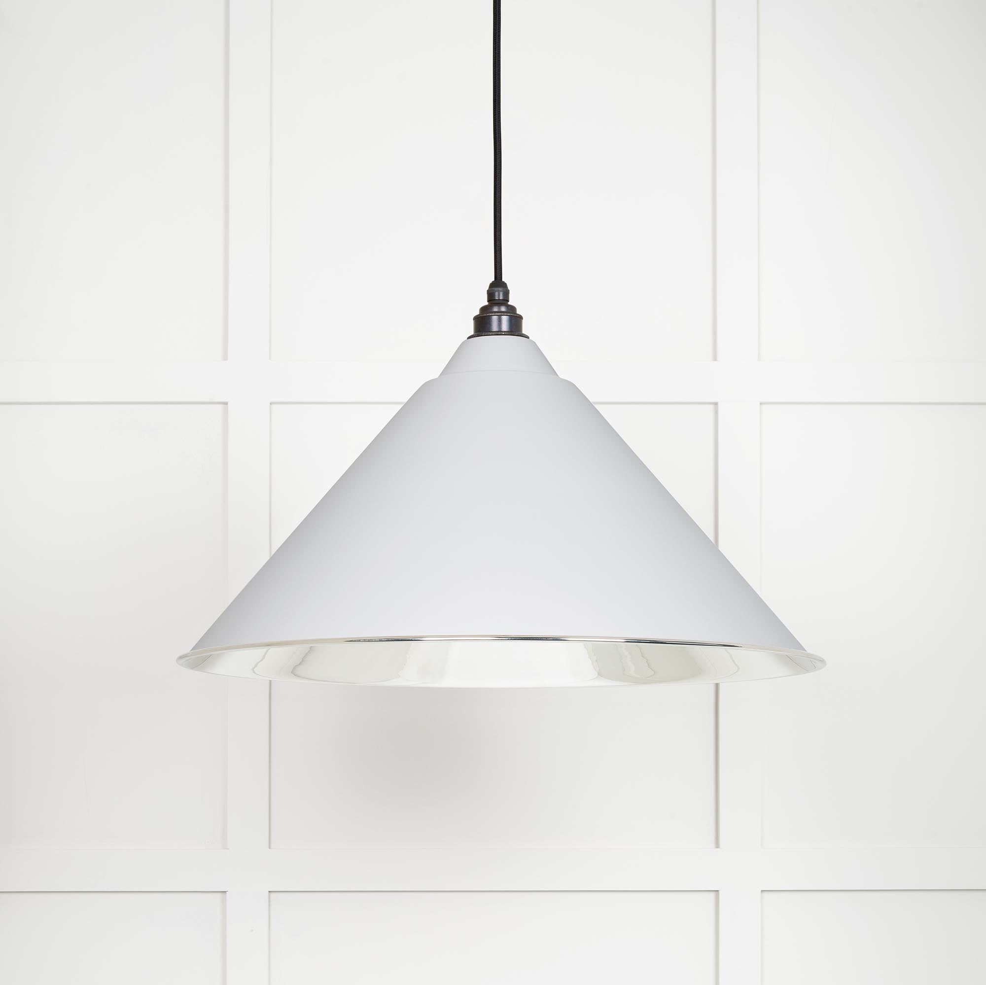 Novena Newbridge Smooth Nickel Pendant Light in Flock