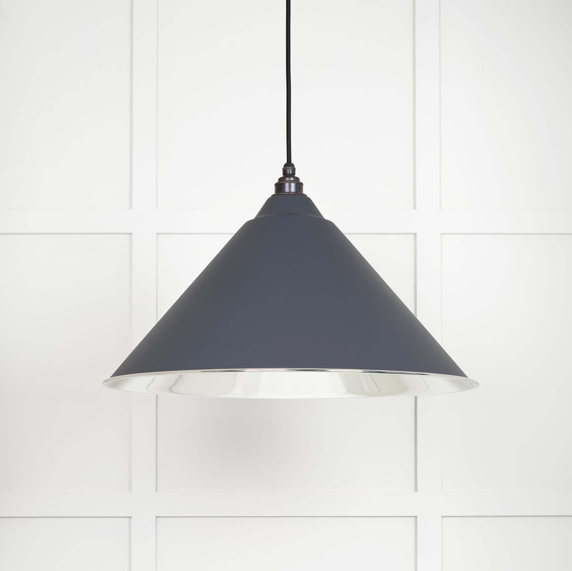 Novena Newbridge Smooth Nickel Pendant Light in Slate