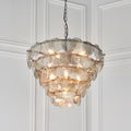 Novena Noura 9 Light Pendant Light Mercury Glass Antique Silver Paint