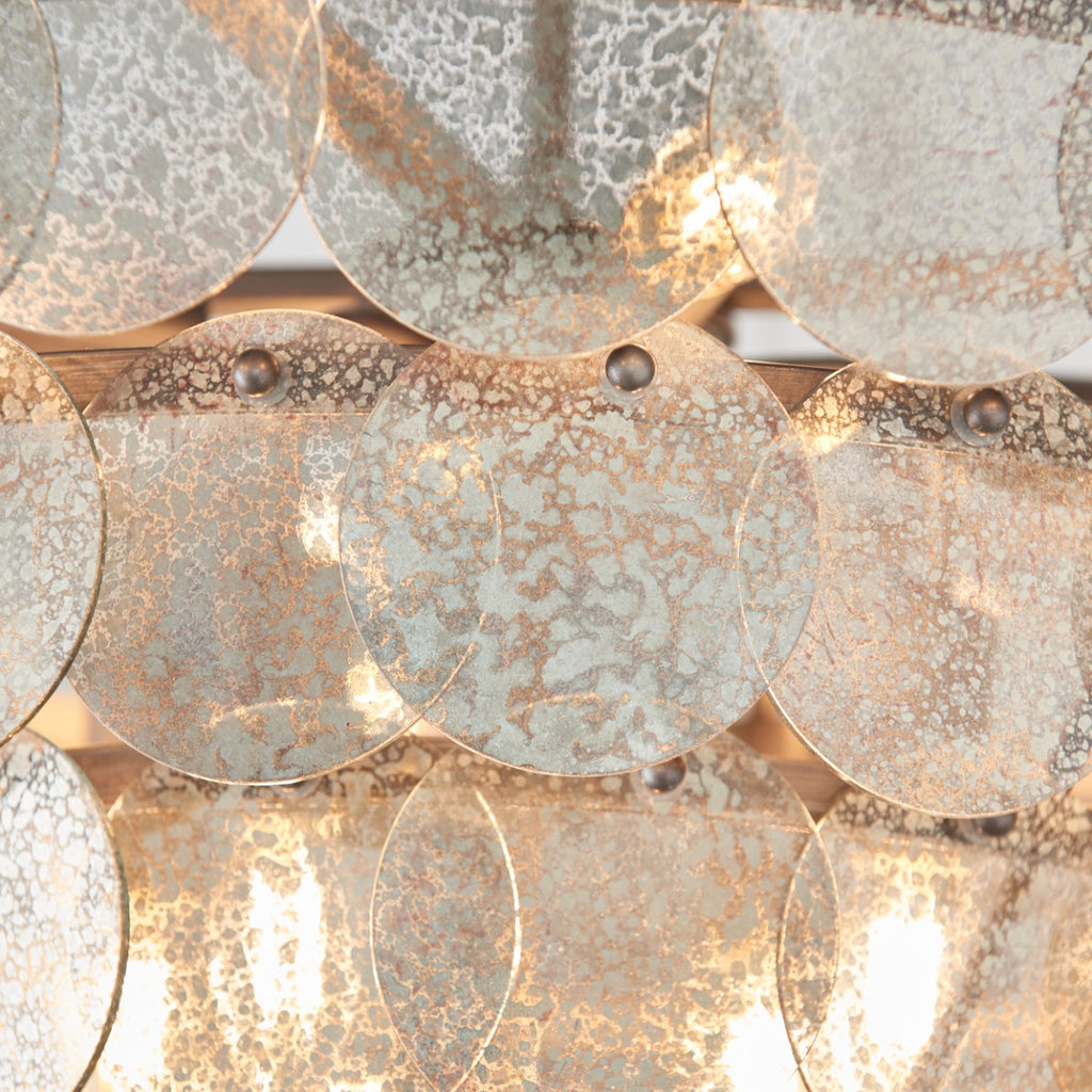 Novena Noura 9 Light Pendant Light Mercury Glass Antique Silver Paint