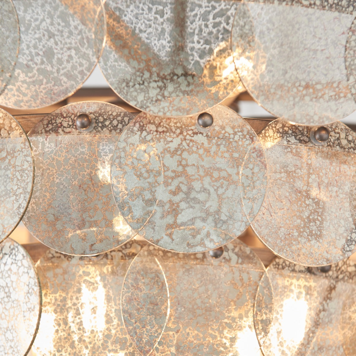 Novena Noura 9 Light Pendant Light Mercury Glass Antique Silver Paint