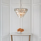 Novena Noura 9 Light Pendant Light Mercury Glass Antique Silver Paint