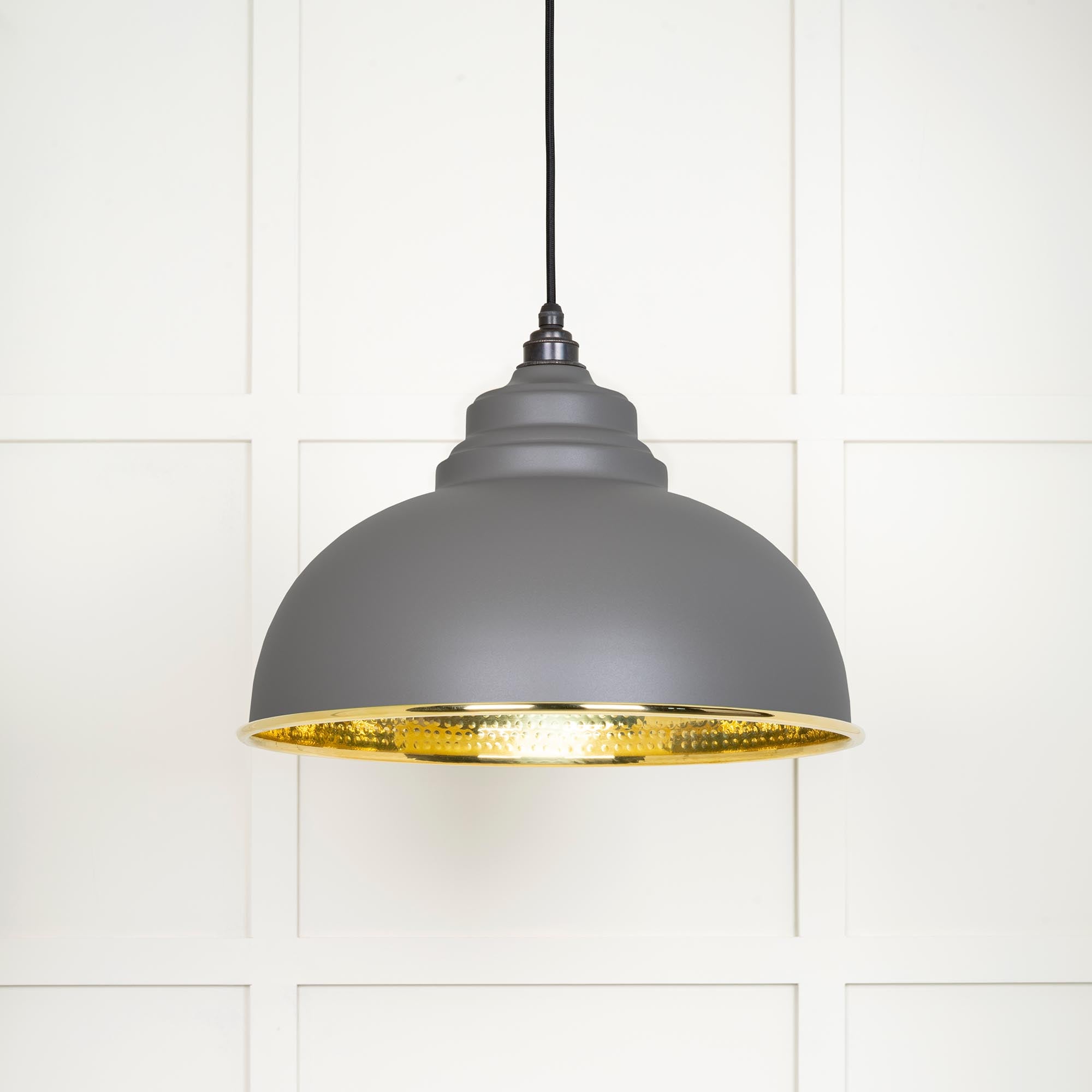 Novena Oakley Park Hammered Brass Pendant Light in Bluff