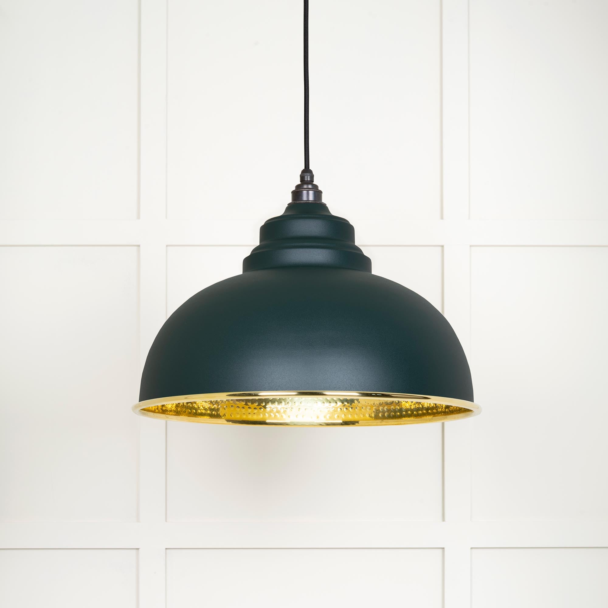 Novena Oakley Park Hammered Brass Pendant Light in Dingle