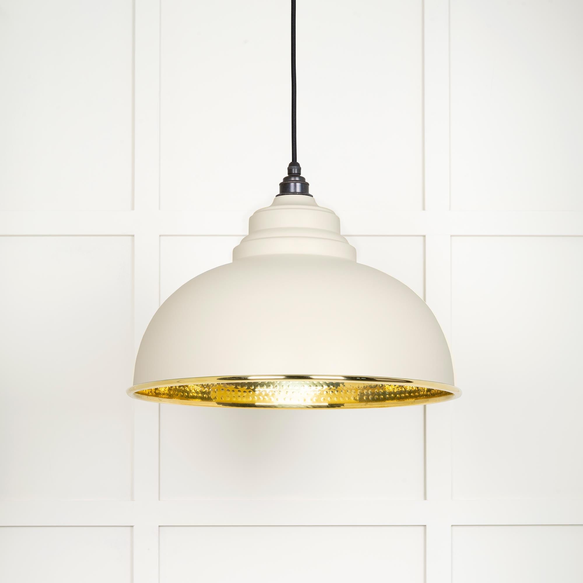 Novena Oakley Park Hammered Brass Pendant Light in Teasel