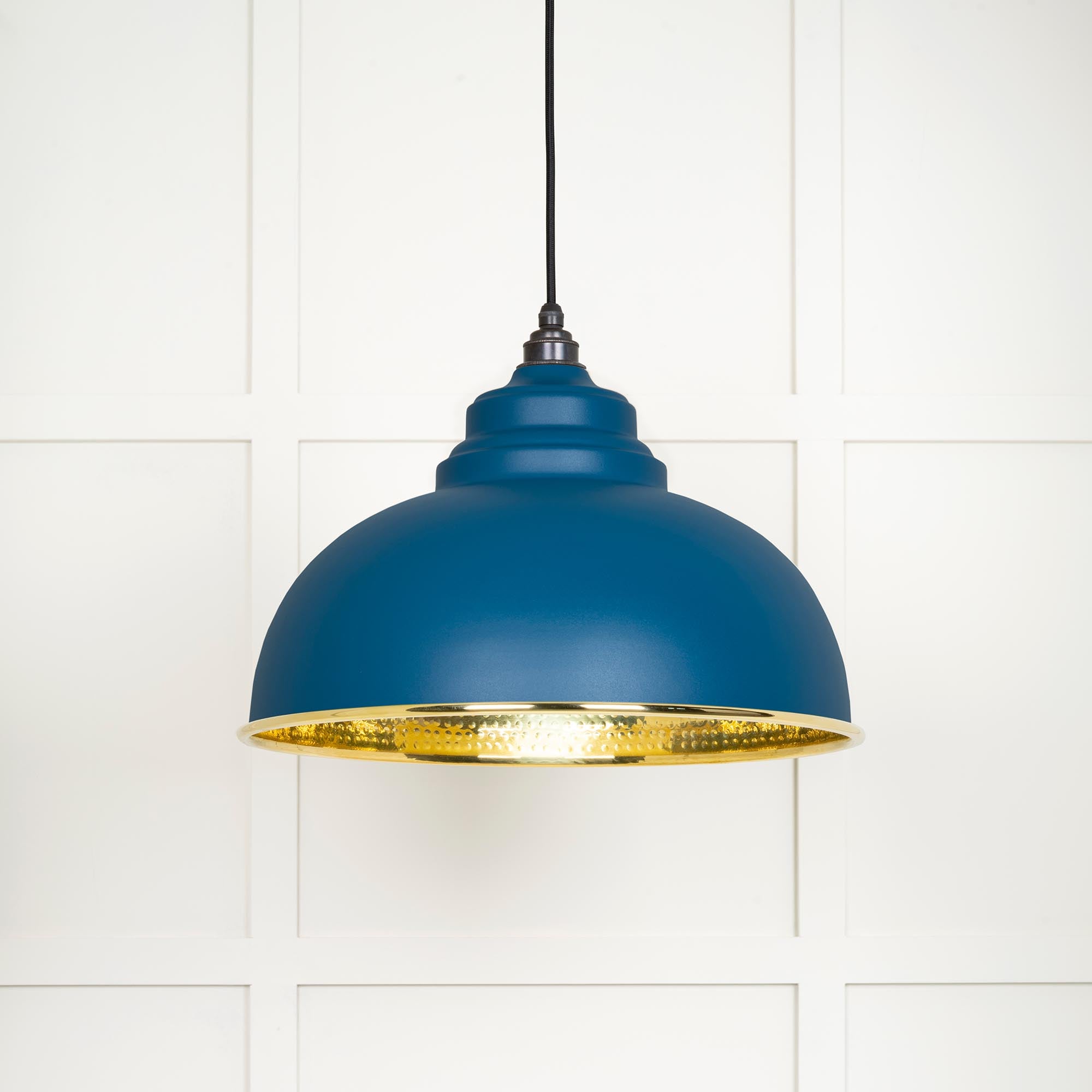 Novena Oakley Park Hammered Brass Pendant Light in Upstream