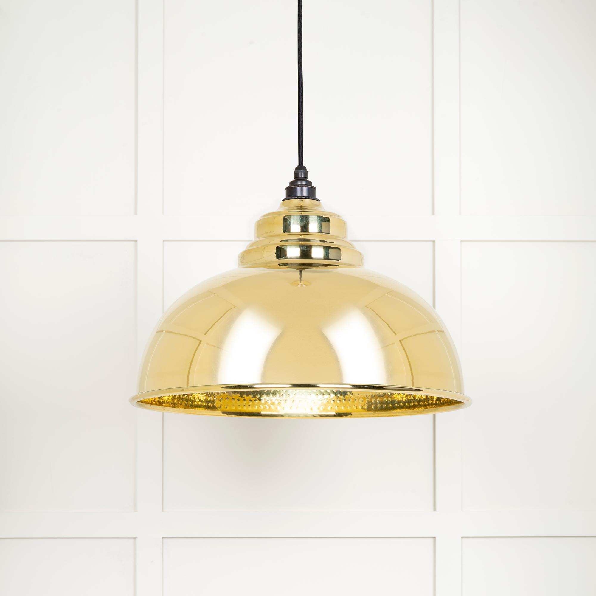 Novena Oakley Park Hammered Brass Pendant Light