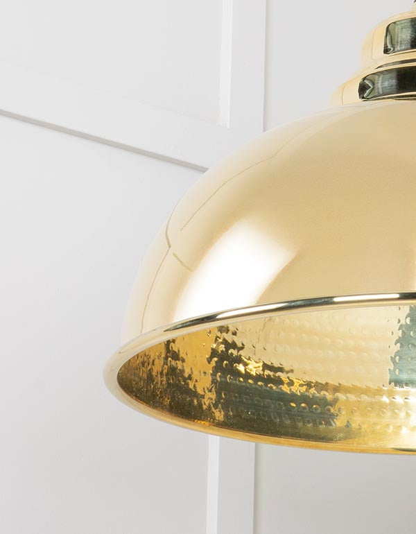 Novena Oakley Park Hammered Brass Pendant